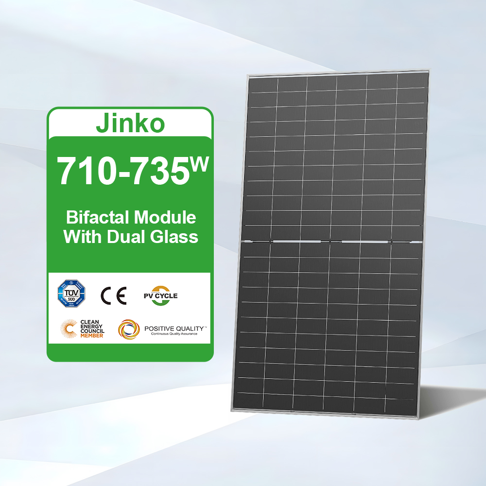 Wholesale jinko tiger Neo n Type 710W 715W 720W 725W 730W 735W Bifacial Module Dual Glass Solar Panels for Solar Power System